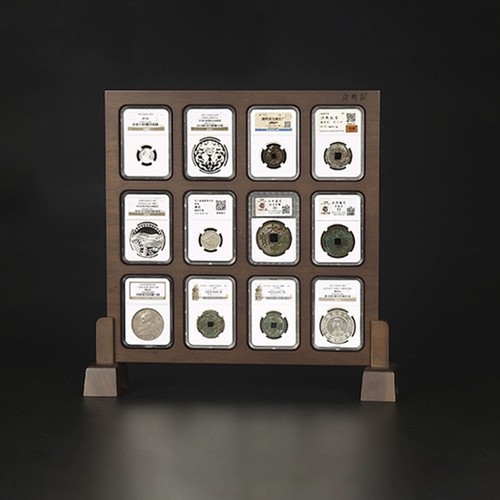 12ct walnut display stand - 12ct,
